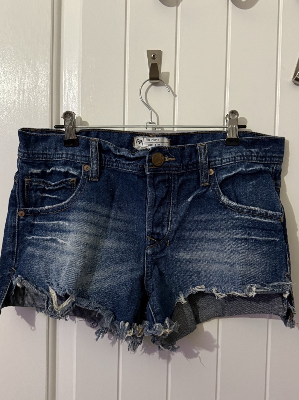 Free People Distressed Denim Cutoff Shorts Size 28